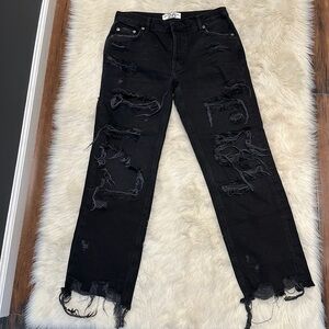 NWOT FP distressed black jeans
